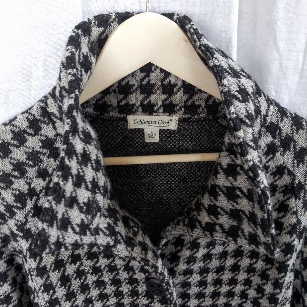 Coldwater Creek high- neck Houndstooth Wool Jacket